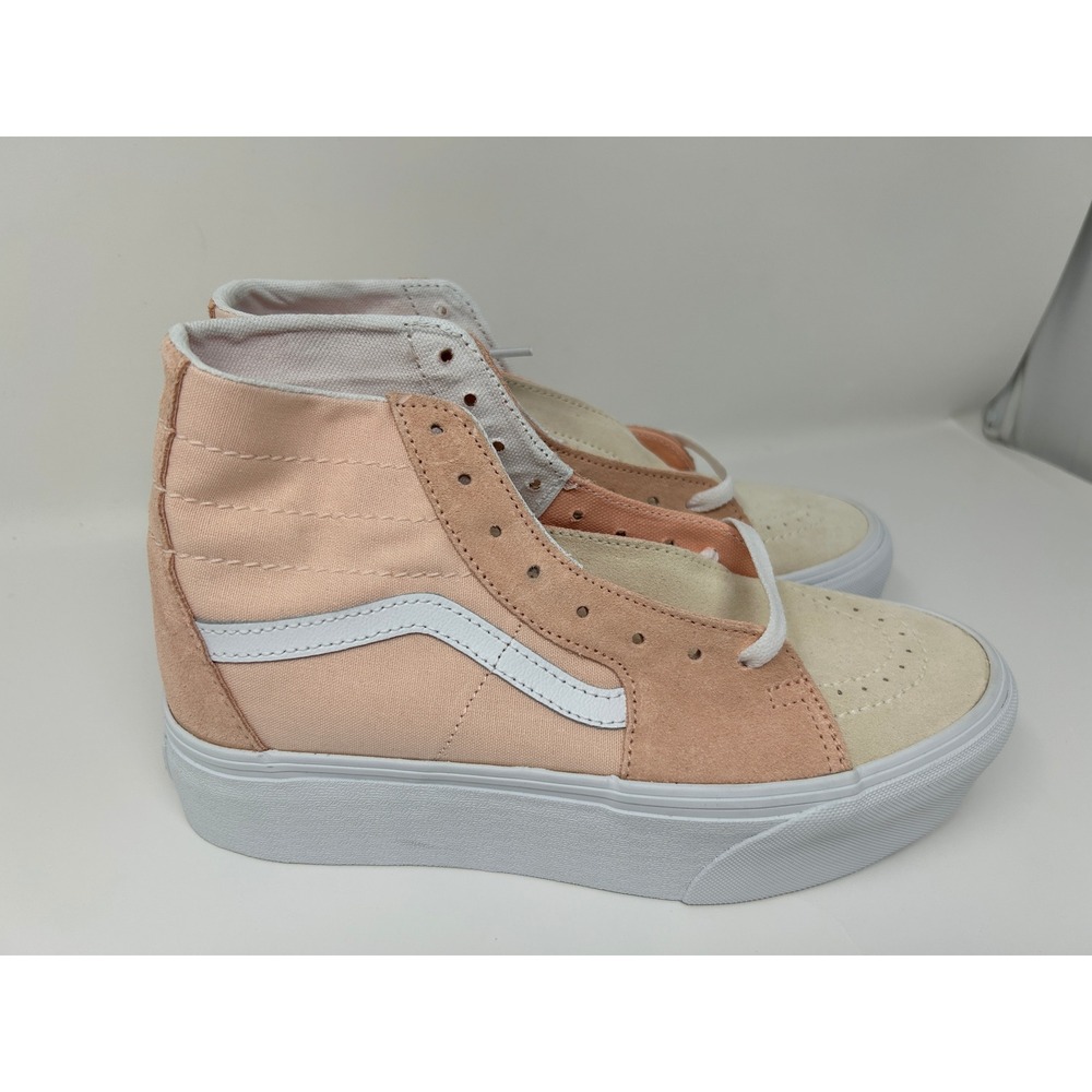 Vans Sk8-Hi Platform 2.0 Peach High Top Sneakers Womens 8.5 Suede Canvas Shoes